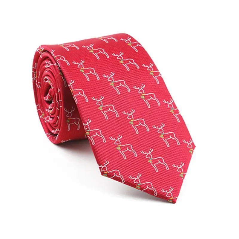 

145x7cm Mens Christmas Ties Cute Colored Xmas Tree Santa Claus Printed Holiday Festival Party Jacquard Arrow Necktie Costume