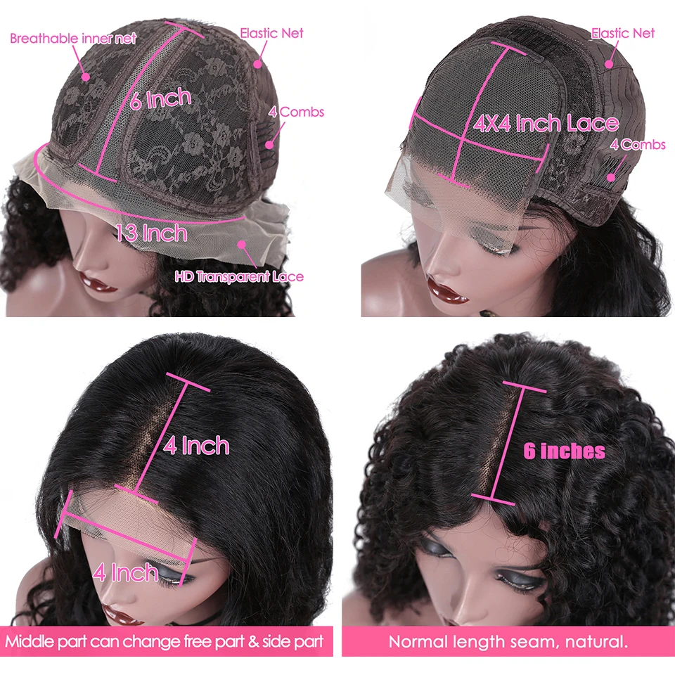 

Yimeishun Deep Wave Wig Lace Front Human Hair Wigs 13x4 Lace Frontal Human Hair Wigs Deep Wave 4x4 Closure Wig Brazilian Hair