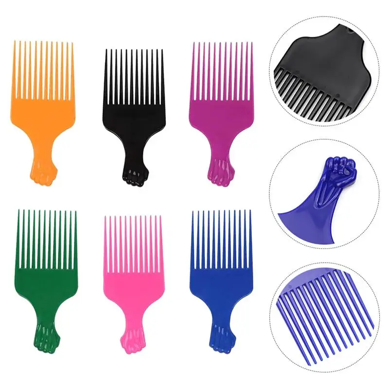 

6Pcs Beard Comb Pick Hair Lift Comb Hair Styling Tool Plastic Comb for Felame Home Barber