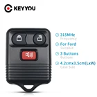KEYYOU Fob 315 МГц Ключ с батареей схемная плата для Ford передатчик 3 кнопки автомобильный пульт дистанционного управления ключ без ключа вход