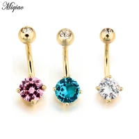 miqiao 1 pcs piercing jewelry stainless steel belly button nail four claw belly button ring belly button button hot sale
