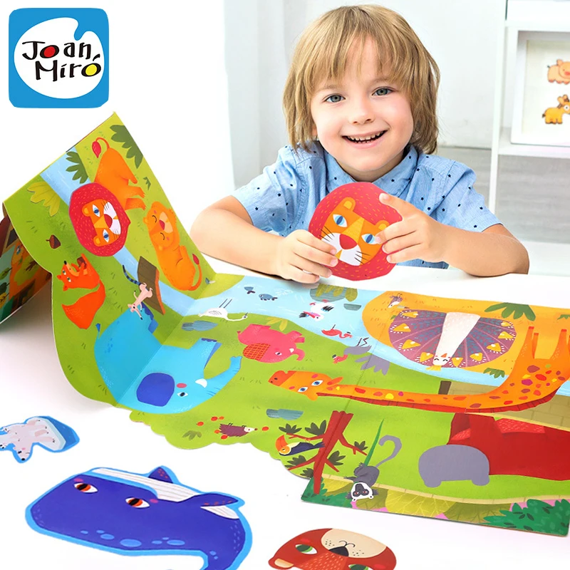 

JoanMiro Repeat Static Sticker Book Fold Scene Paper Child Over 2 Years Cartoon Waterproof Intellectual Early Education Toy Gift