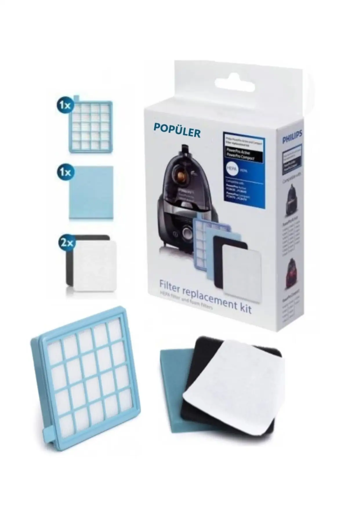 

MHK Parts Powerpro Active Fc 8631/01 Hepa Filter Set