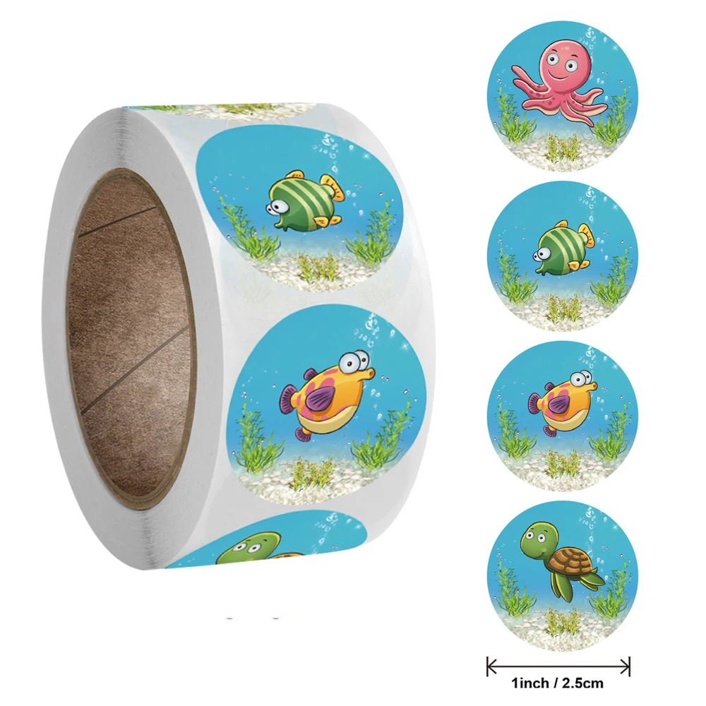 В переменного тока 50 500 шт. милые Животные наградные наклейки для детей