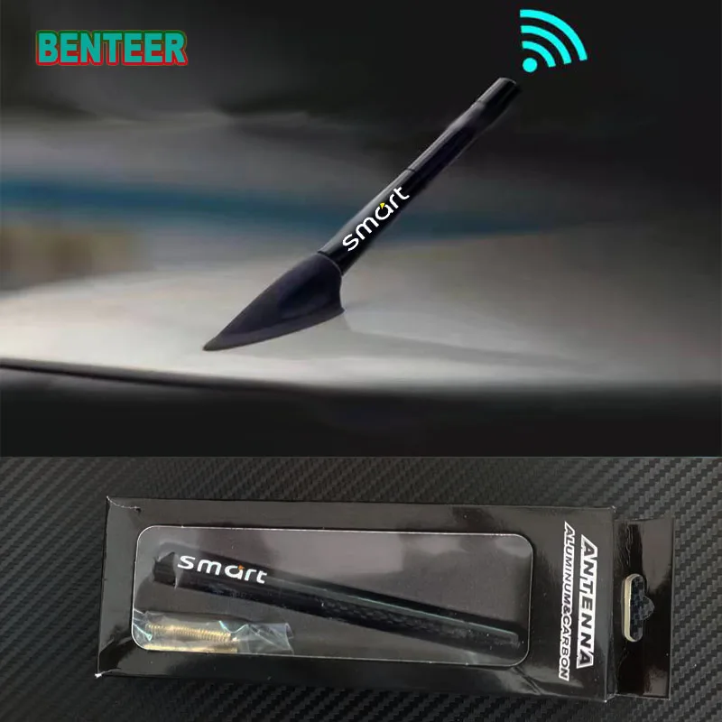 

4.7inch Carbon Fiber Car Vehicle Aerials Car Radio Antenna Sticker For Mercedes Benz Smart Fortwo Forfour Forjeremy