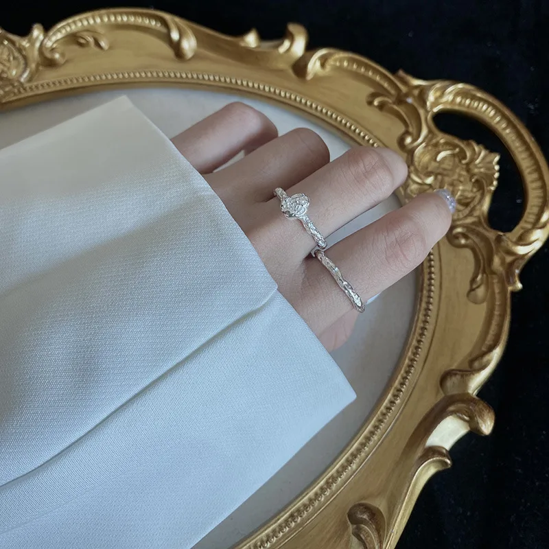 

Женское кольцо неправильной геометрической формы, регулируемое металлическое кольцо на палец, простое Ювелирное Украшение для свадебной в...