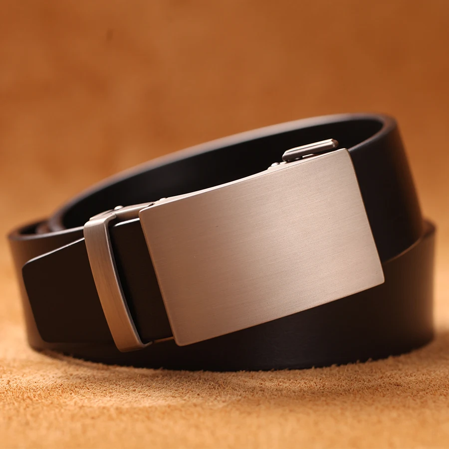 

Genuine Cow Leather Automatic Belt For Men Formal Automatic Buckle Belt Genuine Leather Mens business Strap...