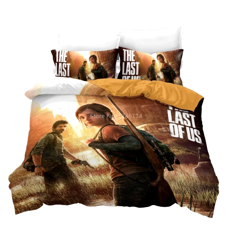 

2/3pcs The Last of Us Game 3D Printed Bedding Set Comforter Cover with Pillowcases Set Soft Bed Linens Twin Full Queen King Size