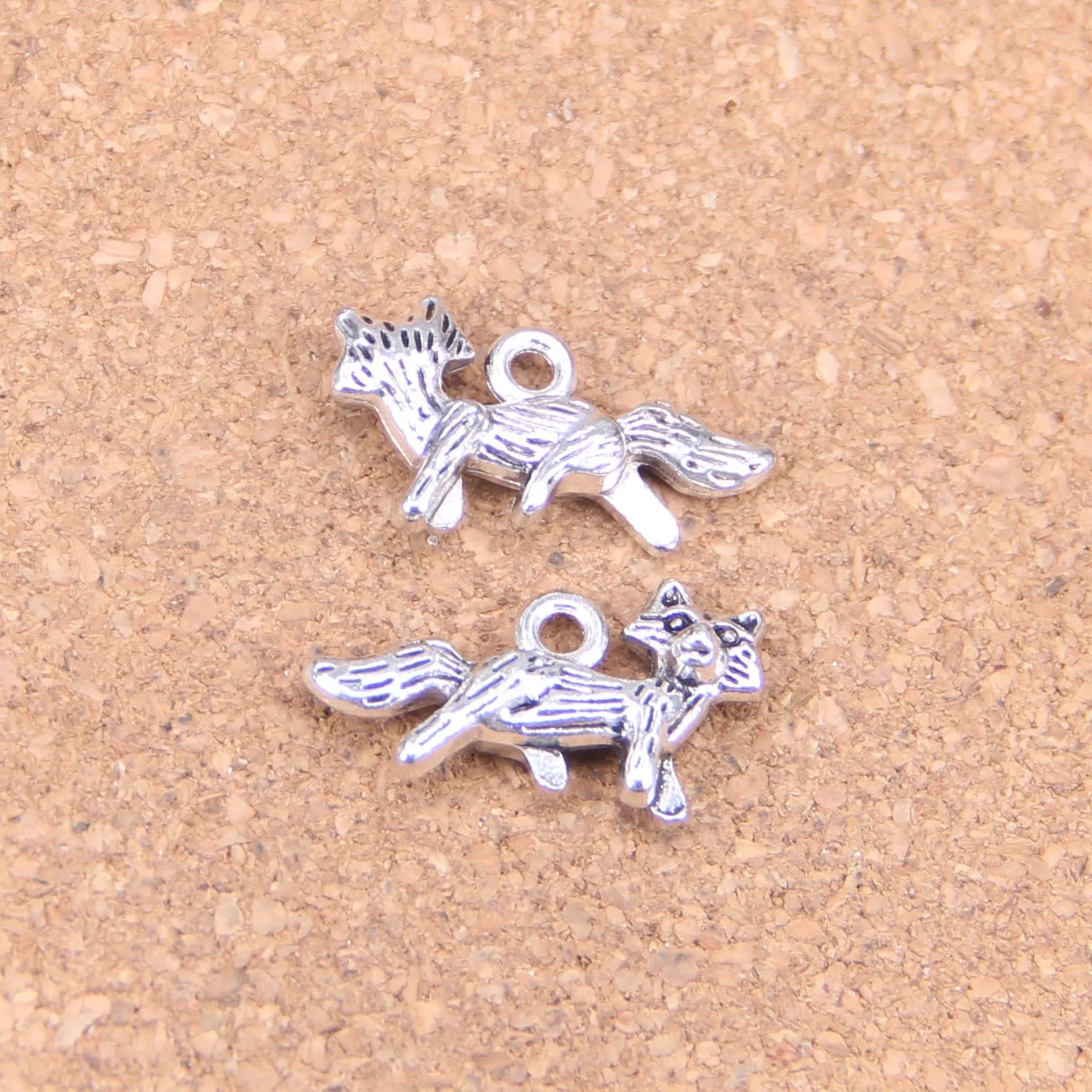 

60pcs Charms Fox 24*13mm Antique Pendants,Vintage Tibetan Silver Jewelry,DIY for bracelet necklace