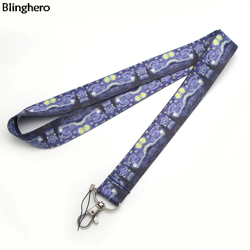 

Blinghero Van Gogh's Starry Night Lanyard for Keys Cool Mobile Phone Neck Strap USB ID Badge Holder Hang Rope Best Gifts BH0395