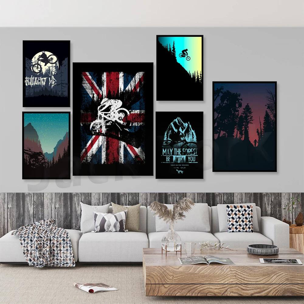 Печать на горном велосипеде холст постер настенное Искусство горный велосипед