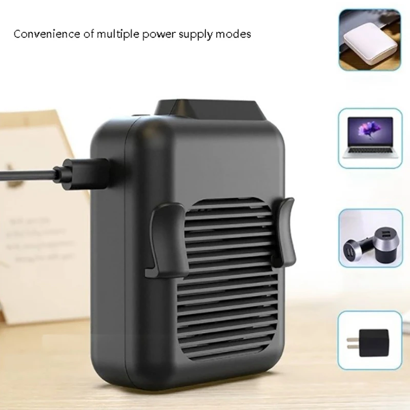 

2 Set Waist Hanging Fan, USB Charging Mini Fan with Mini Portable Fan Waist Clip Fan