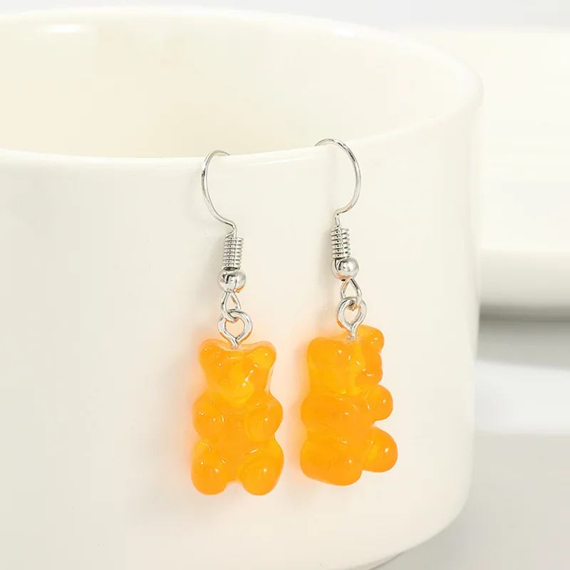 

originality statement minimalist dangle earring jelly Polychromatic Bear drop earrings fashion minimalist stud earings for women