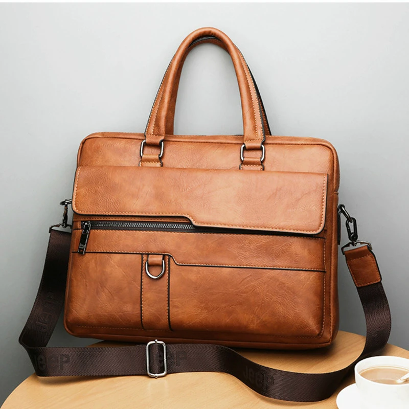New Men Briefcase Bags Business C Shoulder Messenger Bags Work Handbag 14 Inch Laptop Bag Bolso Hombre Bolsa Masculina