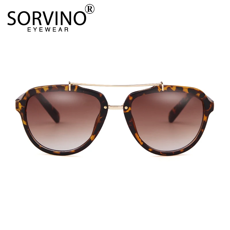 Женские солнцезащитные очки в стиле ретро SORVINO брендовые дизайнерские на плоской