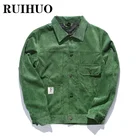 Вельветовые куртки RUIHUO для мужчин, мужская одежда, японские Бомберы, уличная одежда в стиле Харадзюку, пальто размера M-5XL, весна 2022, Новое поступление