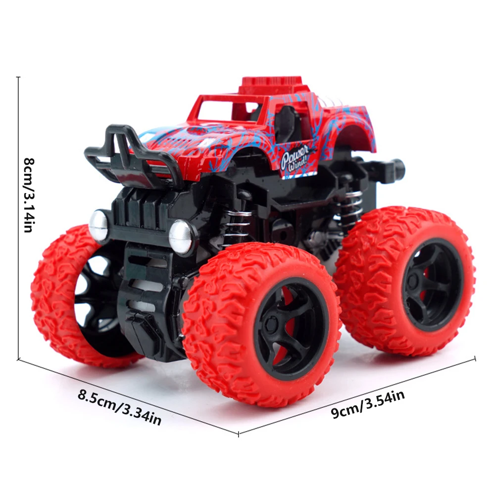 

Mini Inertial Off-Road Vehicles Pull Back Car Friction Stunt Car Four-Wheel-Drive Model Independent Spring Design Children Toys