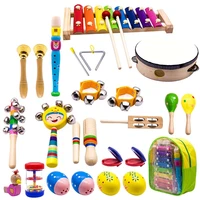 kids musical instruments 15 types 23pcs wood percussion xylophone toys for boys and girls preschool education with storage back
