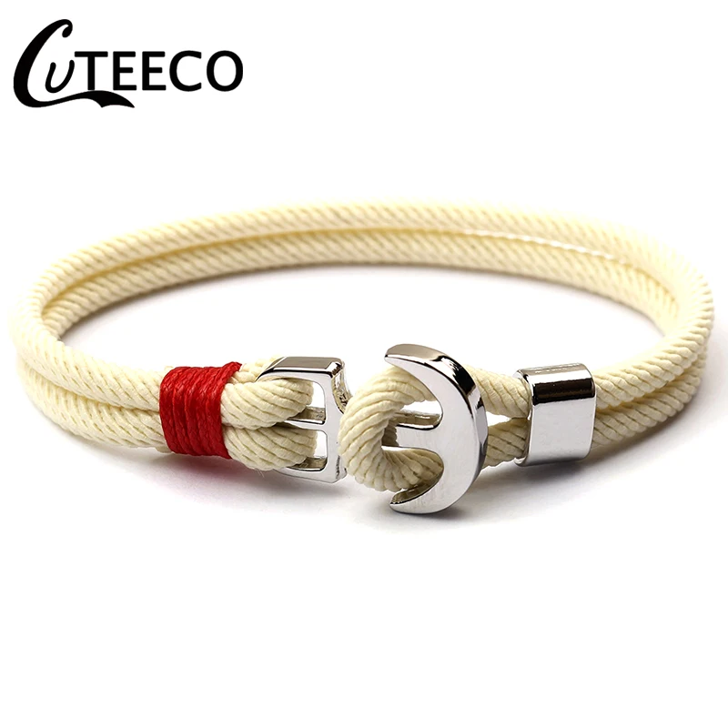 

CUTEECO Handmade Anchor Bracelets For Women Charm Girl Weaving Rope Bracelet 2019 Hot Sale Couple Beach Jewelry