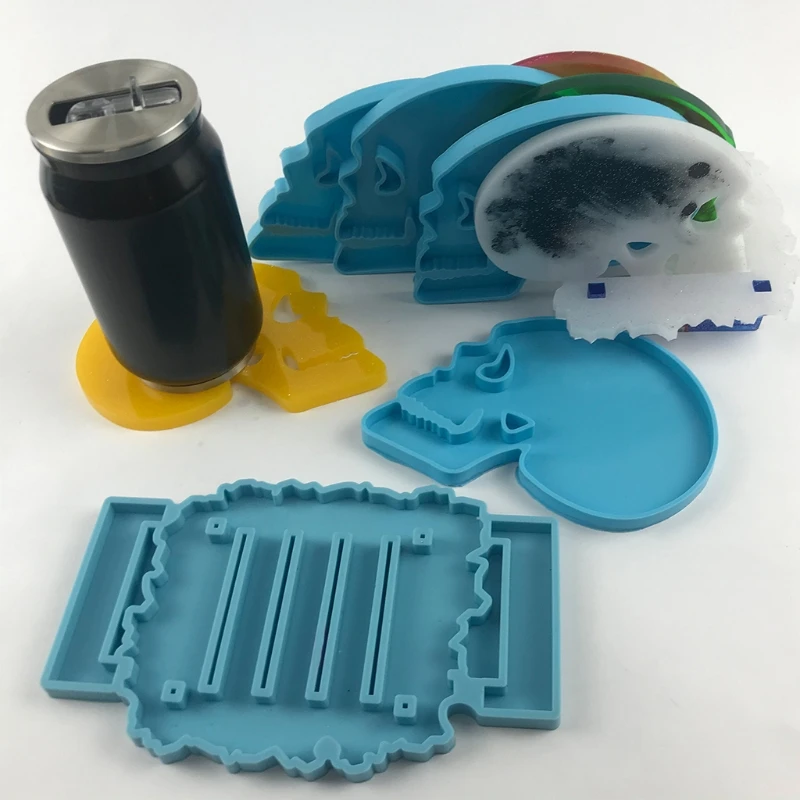 

Skeleton Coaster Epoxy Resin Mold Cup Mat Casting Silicone Mould DIY Crafts Jewelry Placement Plate Decoration Mold 85LB