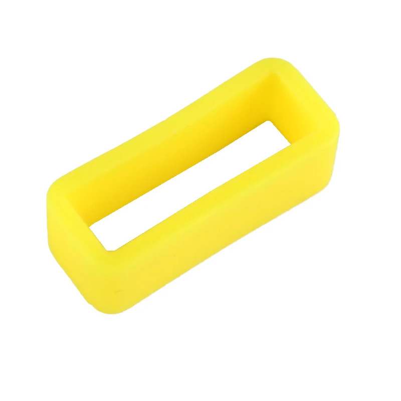 yellow Watchbands Strap Loop ring Silicone Rubber Watch Bands Holder Locker Wrist Watch Accessorie 14 16 18 20 22 24 26mm(2 packs - Цвет ремешка: yellow