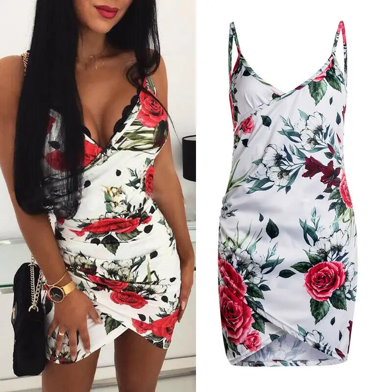 Сексуальное женское мини платье с v образным вырезом новый пляжный сарафан
