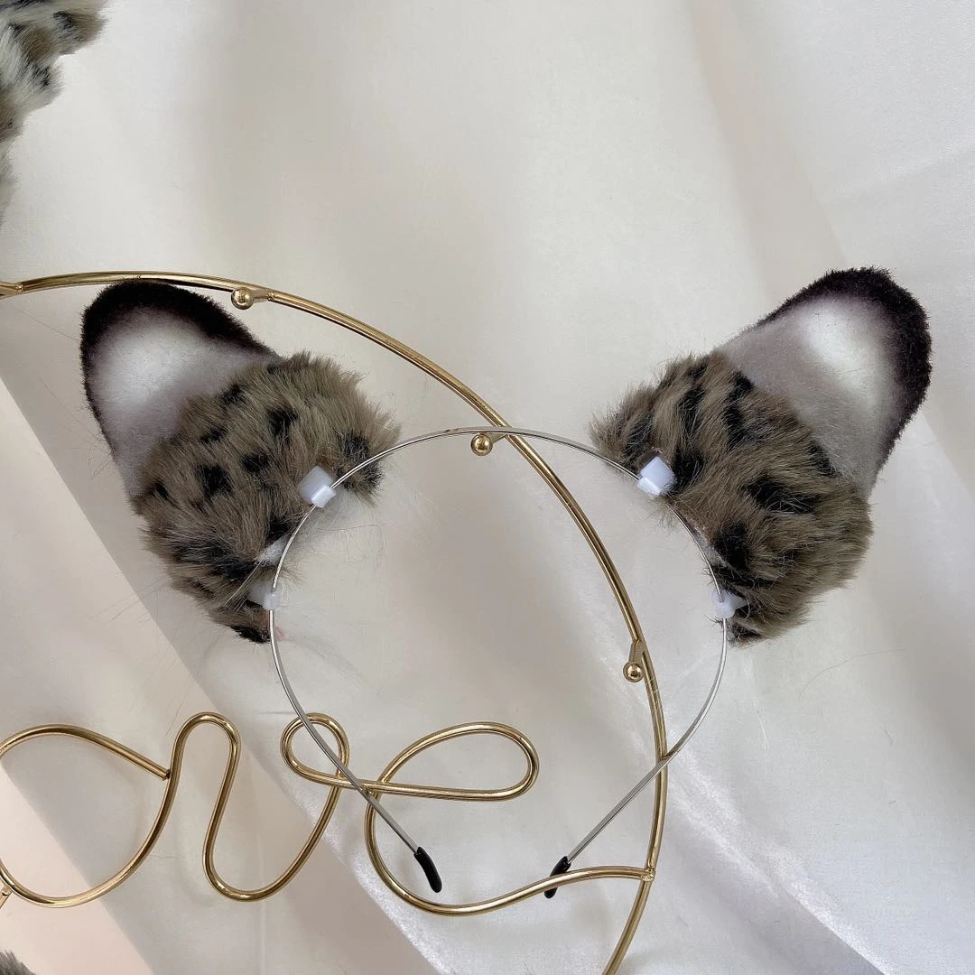 Новинка от MMGG шиньон в виде снежного леопардового уха зверя для косплея