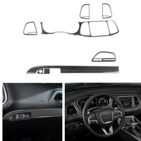 8pcsset carbon fiber navigation set cover trim sticker strip for dodge challenger 2015 2020 car interior decoration accessories
