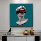 Забавный Давид носит очки VR Холст Плакаты и принты абстрактная скульптура Давида холст настенные картины Искусство Декор картина