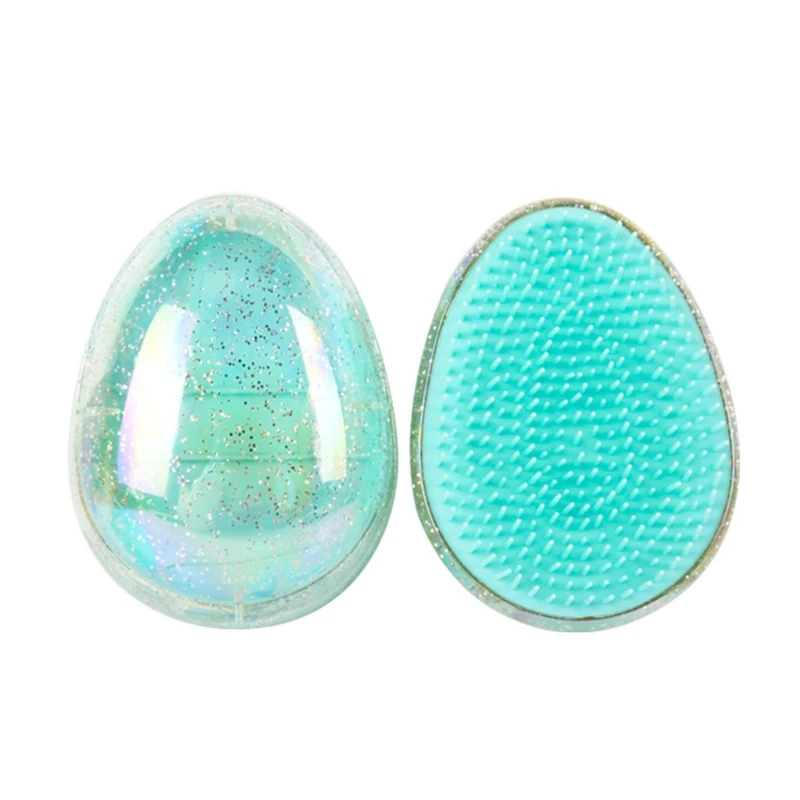 

Q1QD 1PC Hair Brush Comb Egg Round Shape Soft Styling Tools Hair Brushes Detangling C