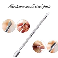 1pcs nail art tools stainless steel cuticle pusher double head spoon remover tools for manicure nail art care pusher