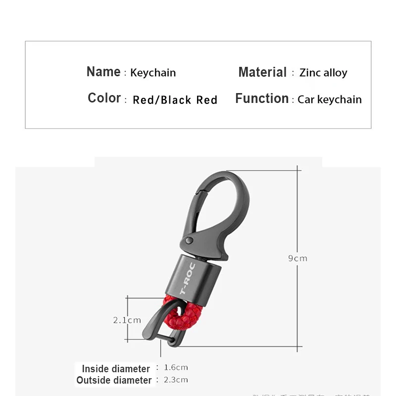 

Metal Car Keychain Buckle Waist With Logo Key Ring for Volkswagen T-roc 2018 2020 Auto Keychain Accessories