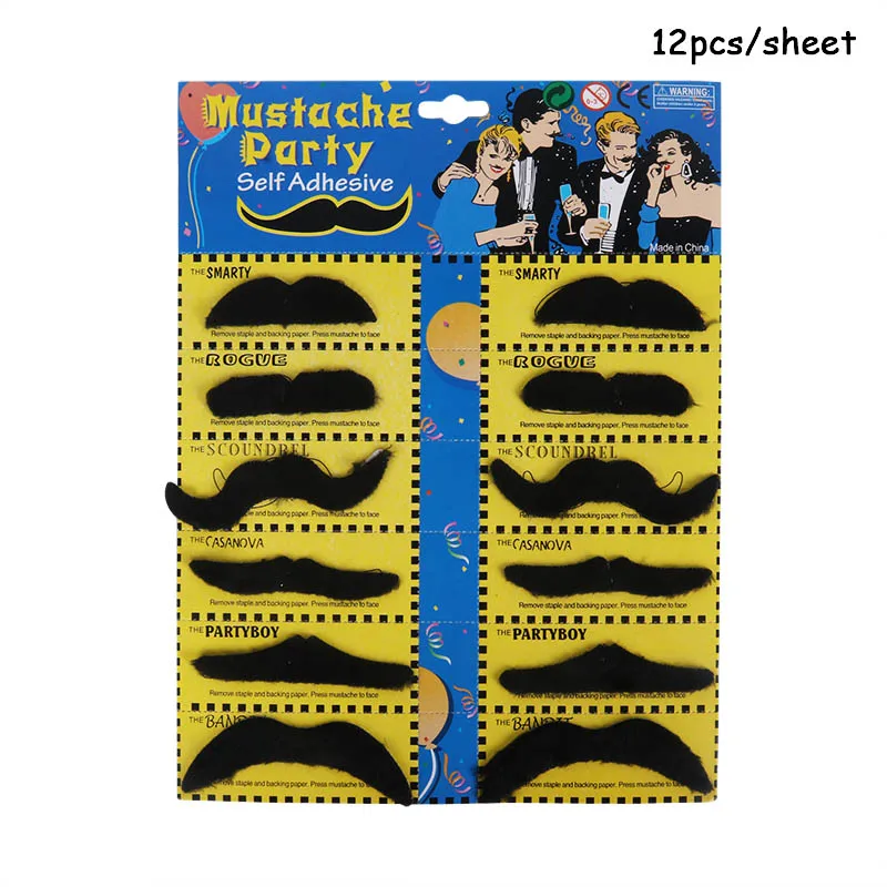 

Наклейки с усами мейдинг черные 12 шт