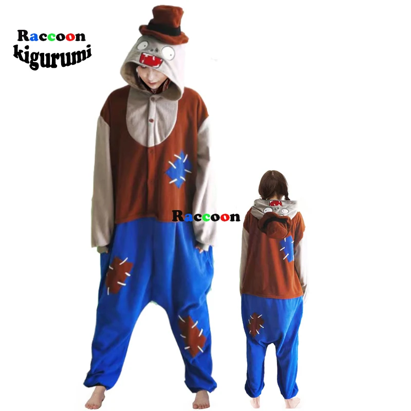 

2021 New Extra Large XXL Men Pajamas Winter Cartoon Costume Raccoon Kigurumi Halloween Cosplay Animal Onesies Women Sleepwear