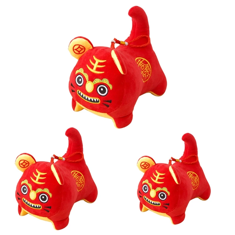 

Кукла для детской кроватки, хлопковое украшение, красный тигр, Интерактивная игрушка, подарок для младенца