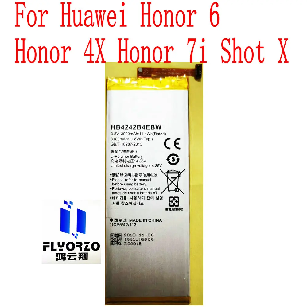 

Абсолютно новый аккумулятор 3000 мАч HB4242B4EBW для Huawei Honor 6 Honor 4X Honor 7i Shot X мобильный телефон