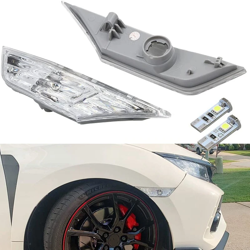 Car LED Side Marker Turn Signal Lamp With T10 Bulbs For Honda Civic 2016 2017 2018 2019 | Автомобили и мотоциклы