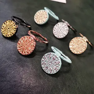 suitable for iphone huawei redmi samsung a48 mobile phone ring bracket bracket rotating metal flower pattern round bracket free global shipping