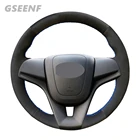 Чехол рулевого колеса автомобиля для Chevrolet Cruze 2008-2015 Aveo Orlando 2009-2015 Holden Cruze 2010 Ravon R4 2016, черная замша сделай сам