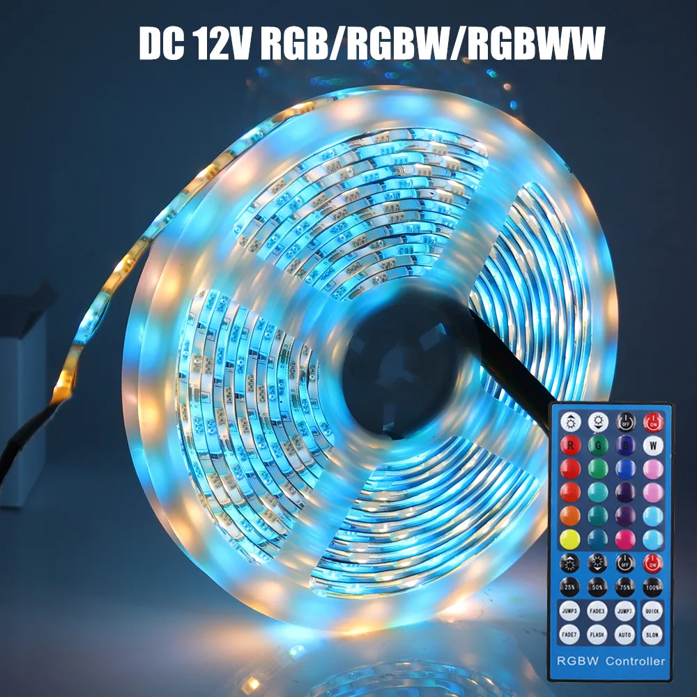 Светодиодная лента RGB /RGBW /RGBWW 12 В постоянного тока 5050 60 светодиодов s/m белая синяя