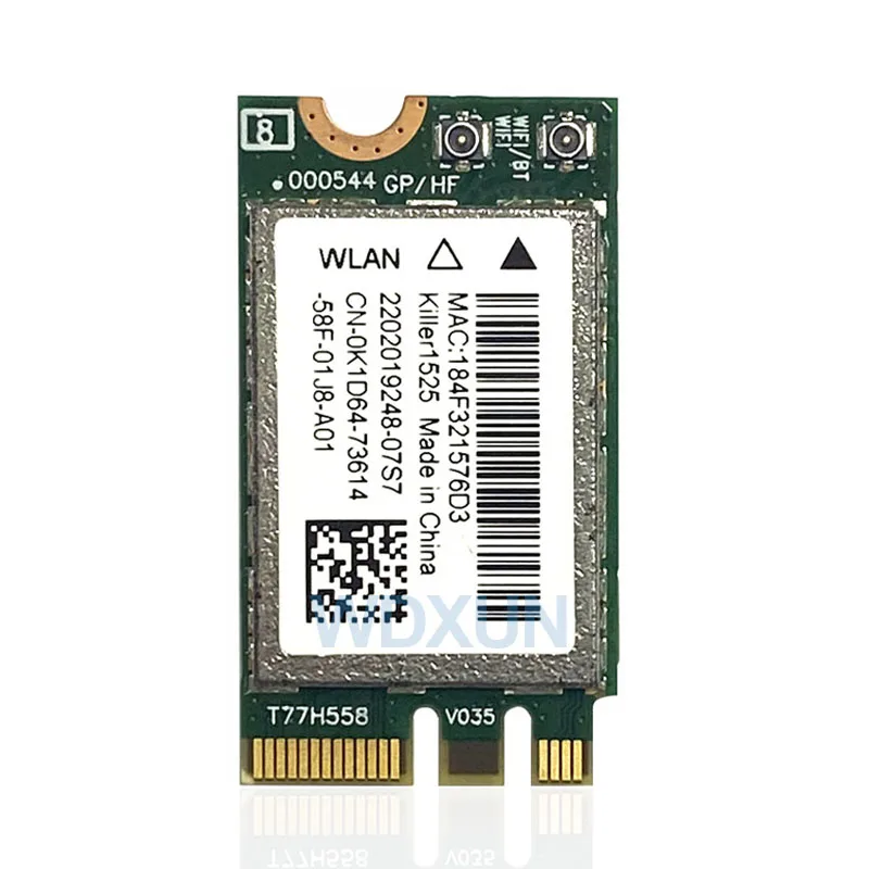 Беспроводная карта адаптера для Killer 1525 802.11ac 867 Мбит/с AC1525 + Bluetooth 4 0 M.2 NGFF E/A Key Mini WiFi