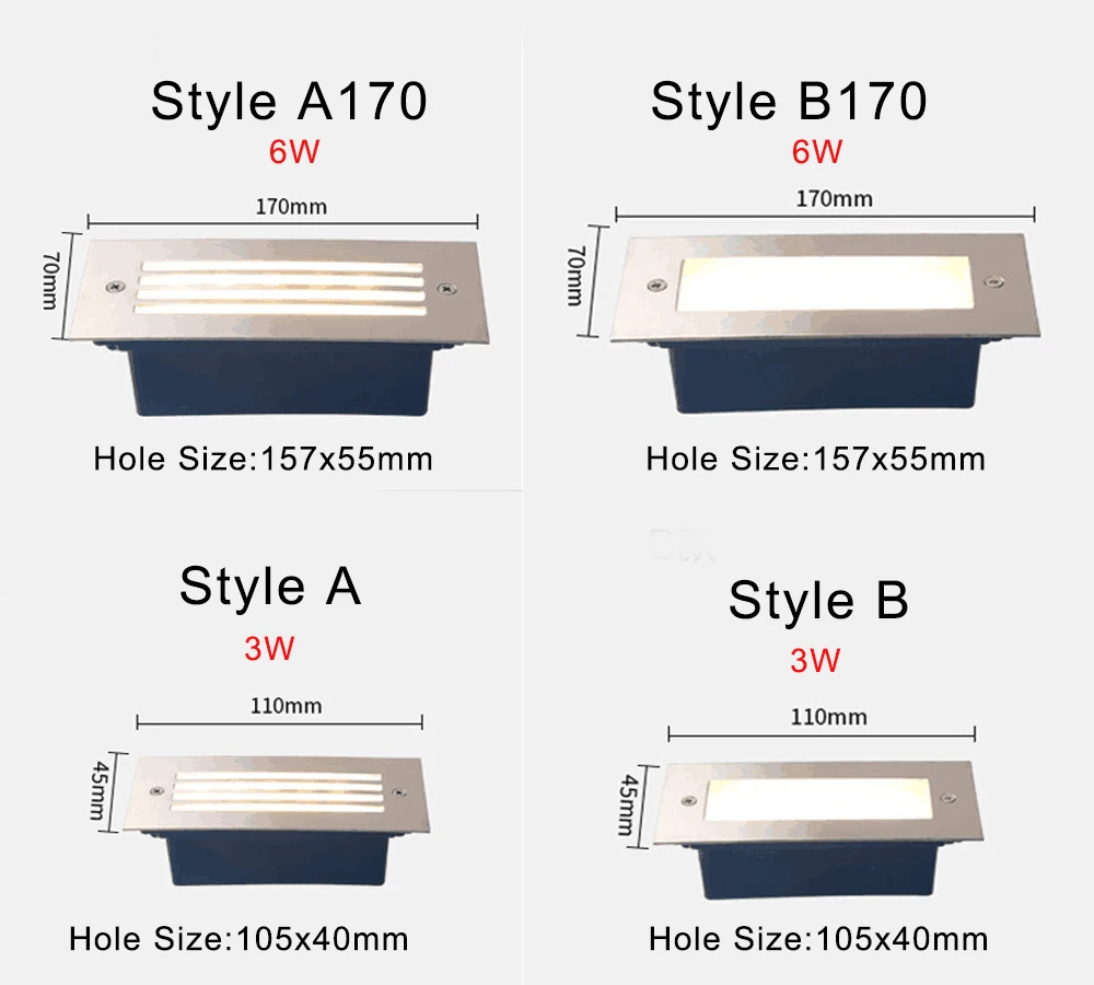 Светодиодный шаговый светильник 3 Вт 6 подземная лампа утопленный для лестницы