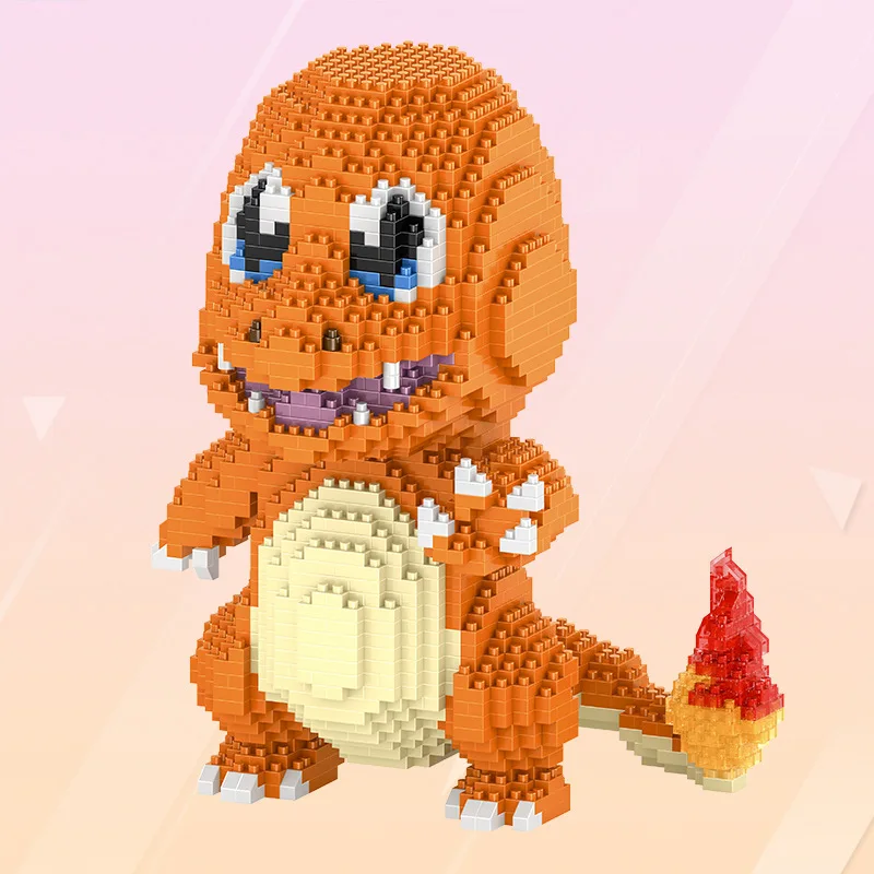 

Pokemon Building Blocks Anime Figure Little Fire Dragon Educational Toys Dinosaurs Mini Stacking Blocks Construx Kids Toys Gift