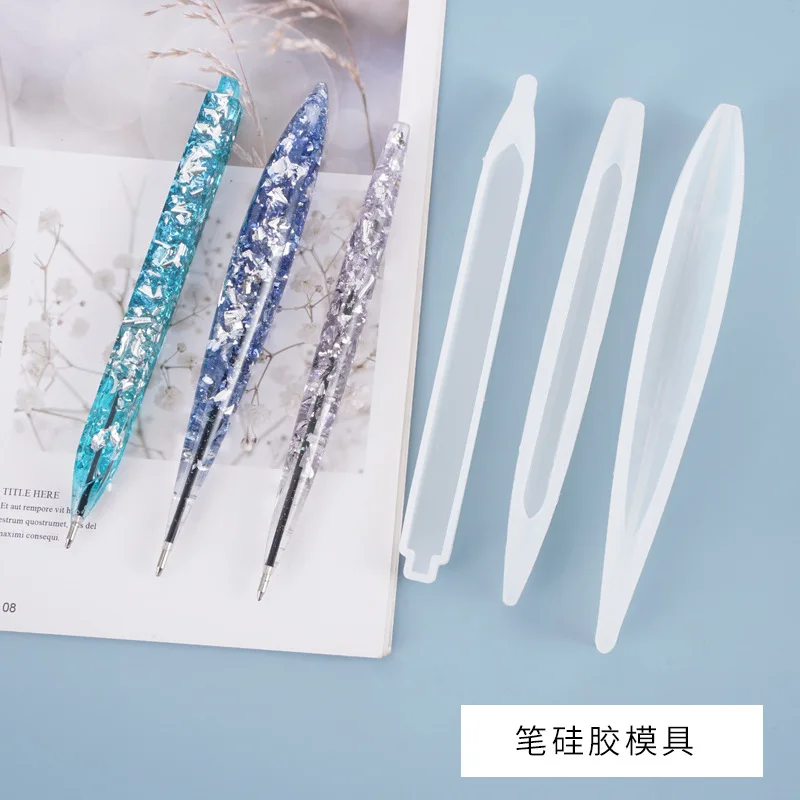 

1pcs Transparent Pen Silicone Mould Dried Flower Resin Decorative Craft DIY Ballpoint Pen Mold Epoxy Resin Molds for Jewelry