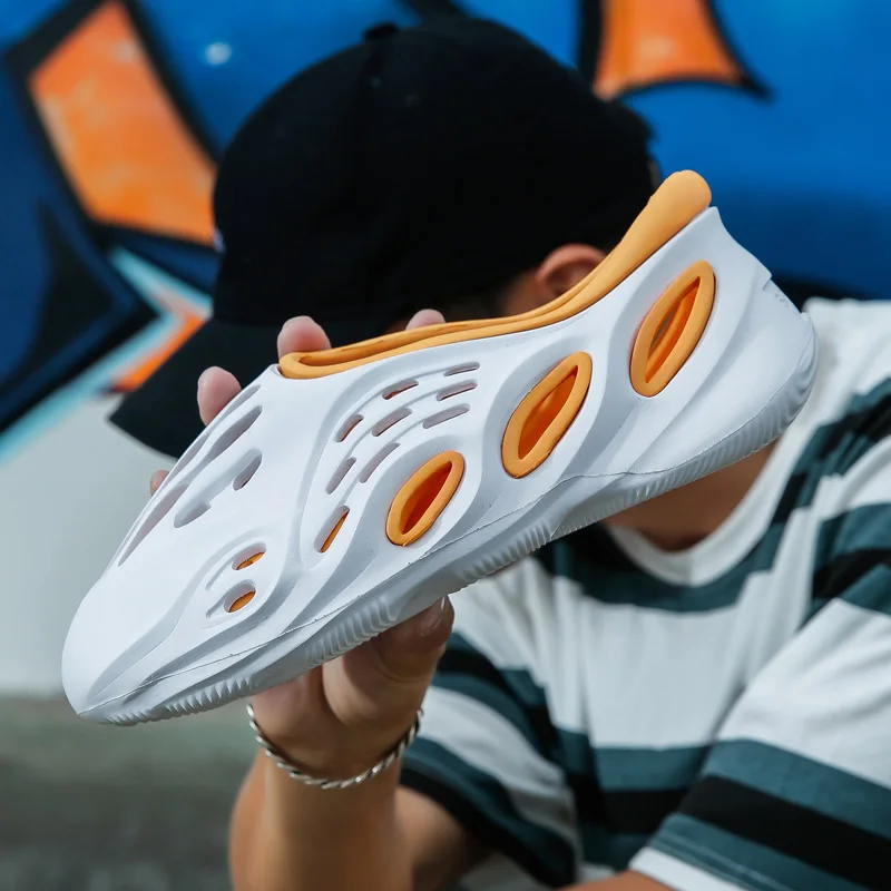 Сандалии мужские/женские с перфорацией пляжная обувь без застежки летние