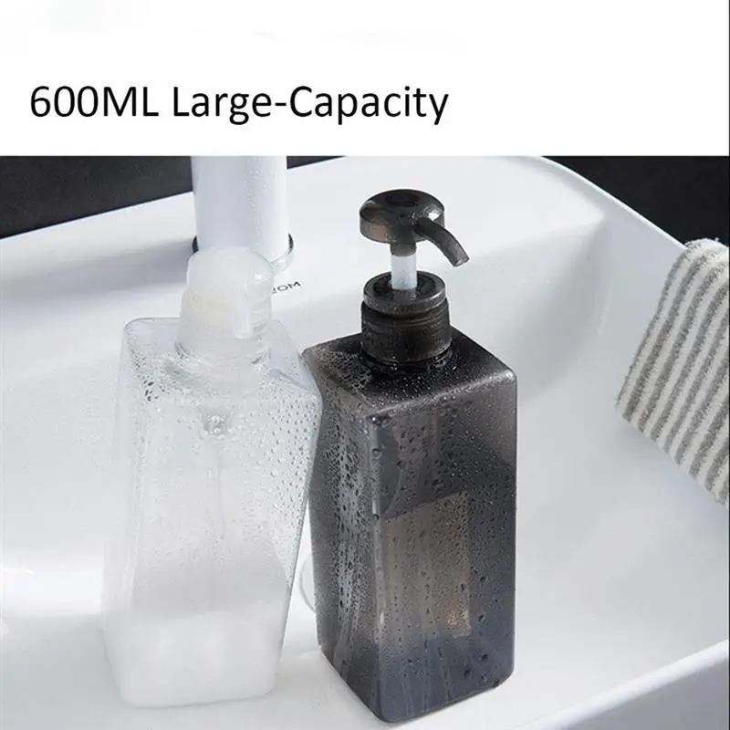 

600ml Lotion Bottle Refillable Home Bathroom Hand Cleaning Fluid Bottles Shampoo Shower Gel Lotion Container Empty Travel Bottle