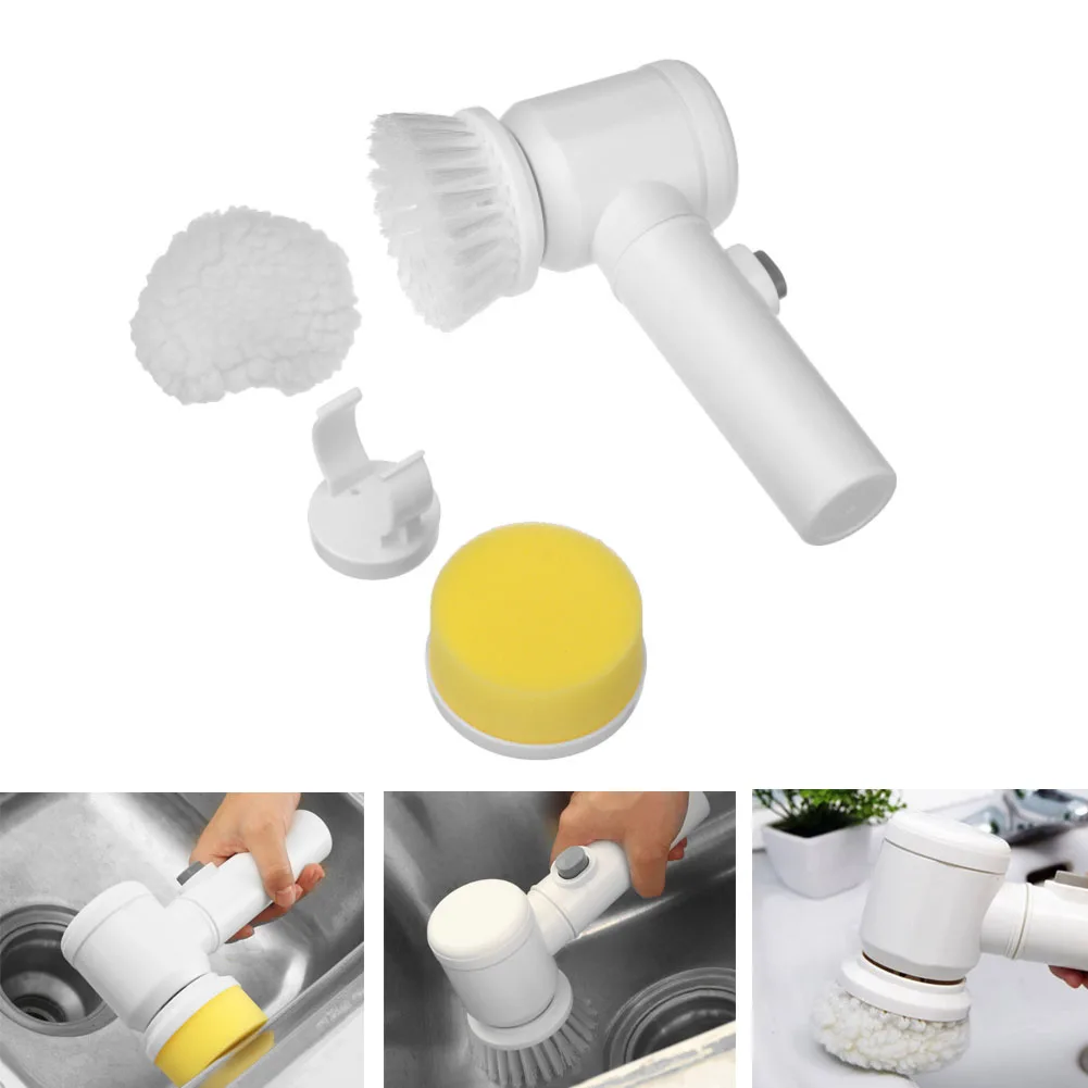

5-In-1 Electric Cleaning Brush Handheld For Bathroom Tile Scrubber Kitchen Bathtub Shower Clean Brushes Washing Tool