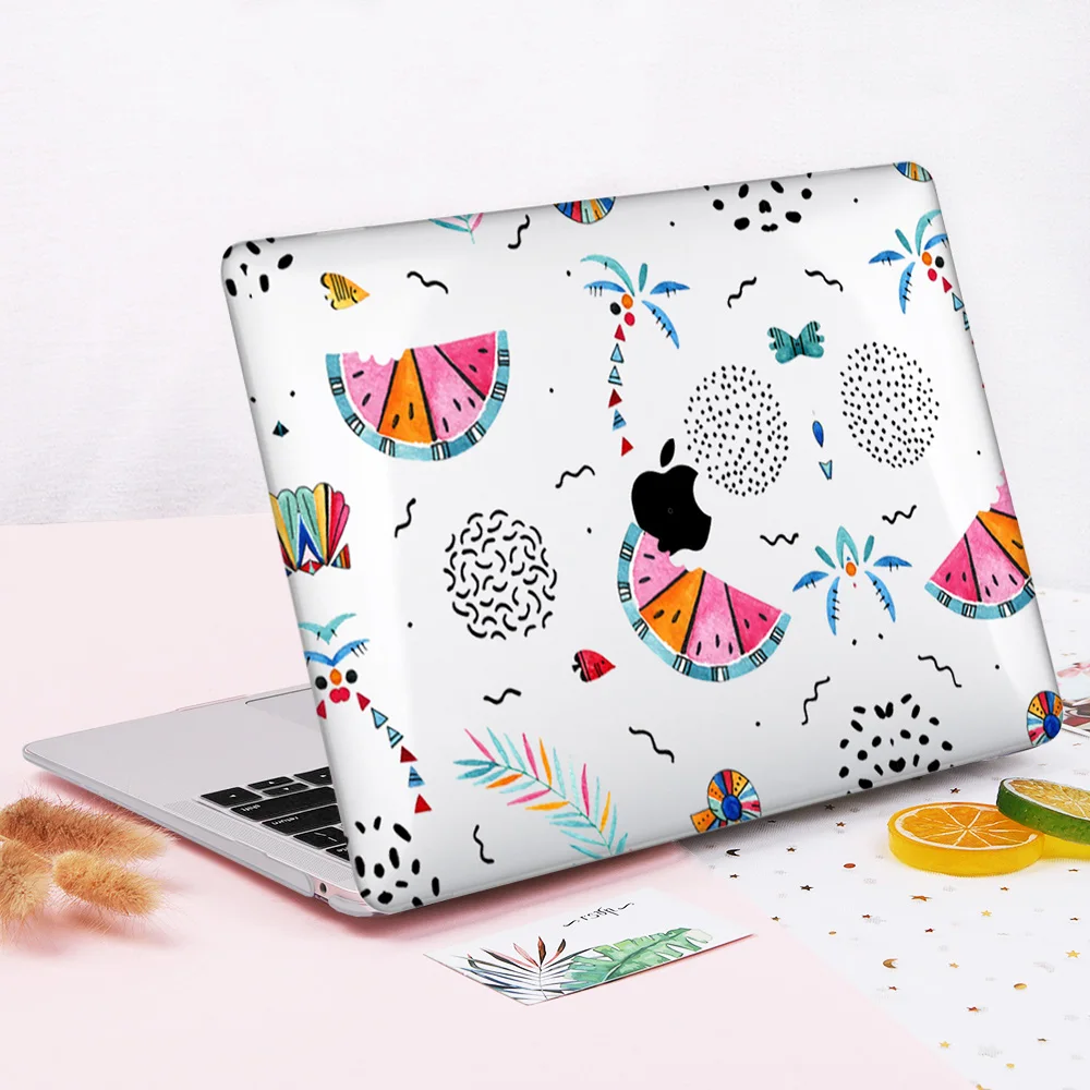 Для MacBook Air 13 дюймов Чехол A1932 Pro 13 Touch bar летний узор чехол для ноутбука клавиатура защитная пленка для экрана