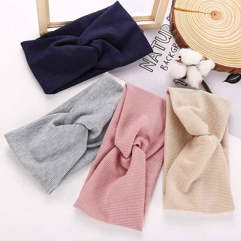 

Yoga Headband Sports Hair Accessories Elastic Summer Fashion Hair Band Thread Cotton Cross Hairband Korean Headband Ladies Solid