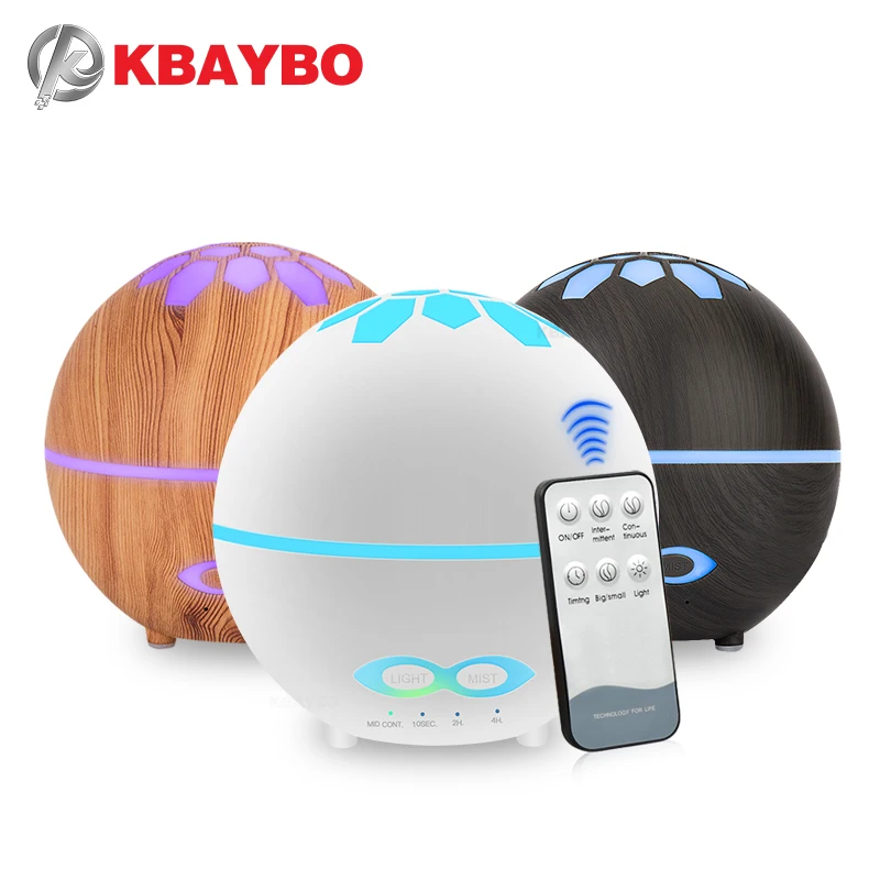 

KBAYBO 400ML Ultrasonic aromatherapy essential oil humidifier with remote control air purifier with 7 colors LED lights